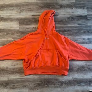 Orange Cropped Oversized Nike Sweatshirt